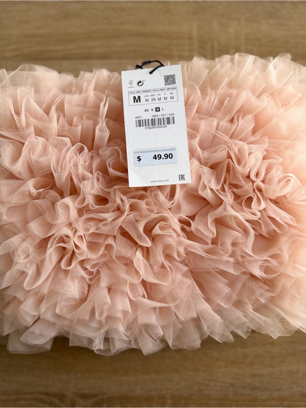 NWT Zara Blush Pink Ruffle Tulle Tube Top 🎀
